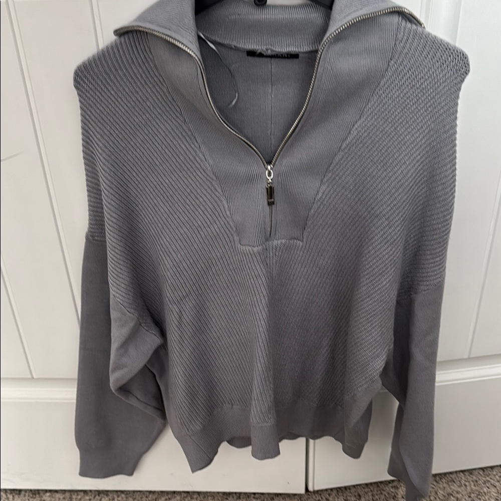 Gray Quarter-Zip Sweater
